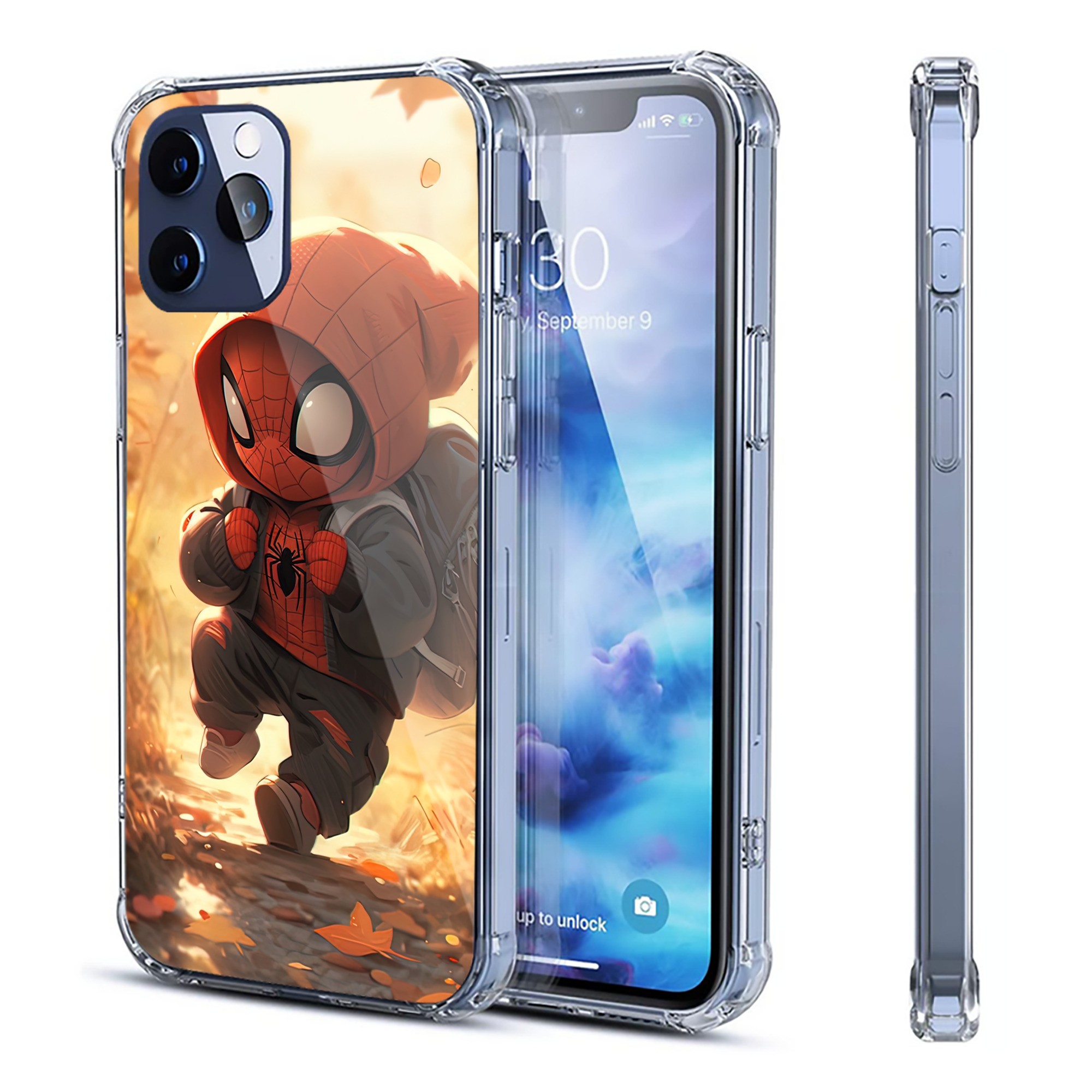 （画像用） Spider Man スパイダーマン 【iPhone 12シリーズ対応】透明スマホケース（クリアソフトケース）